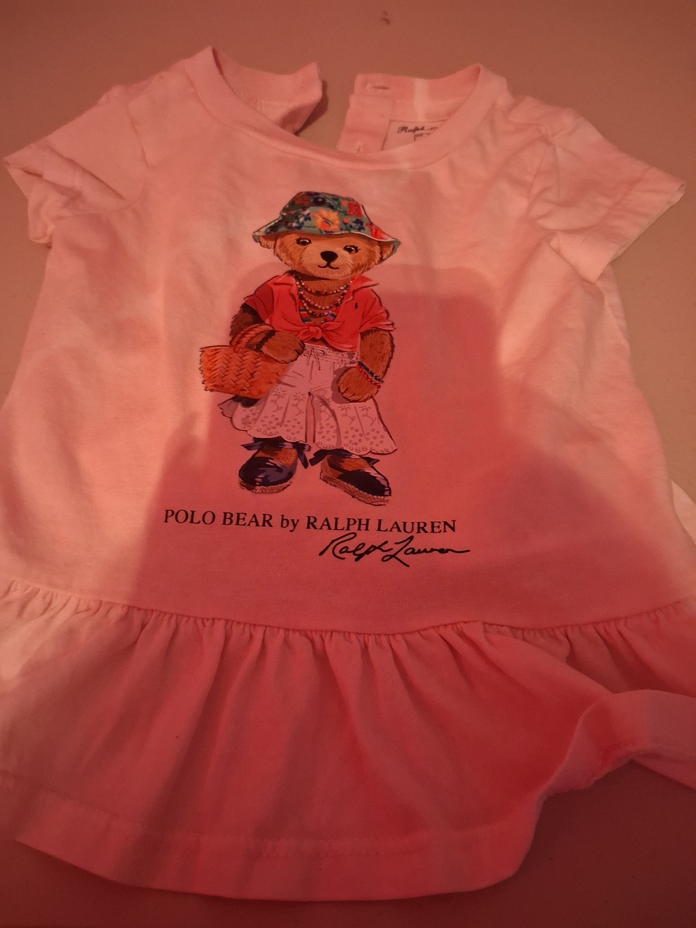 Ralph Lauren Pink Bear Graphic Tee Dress